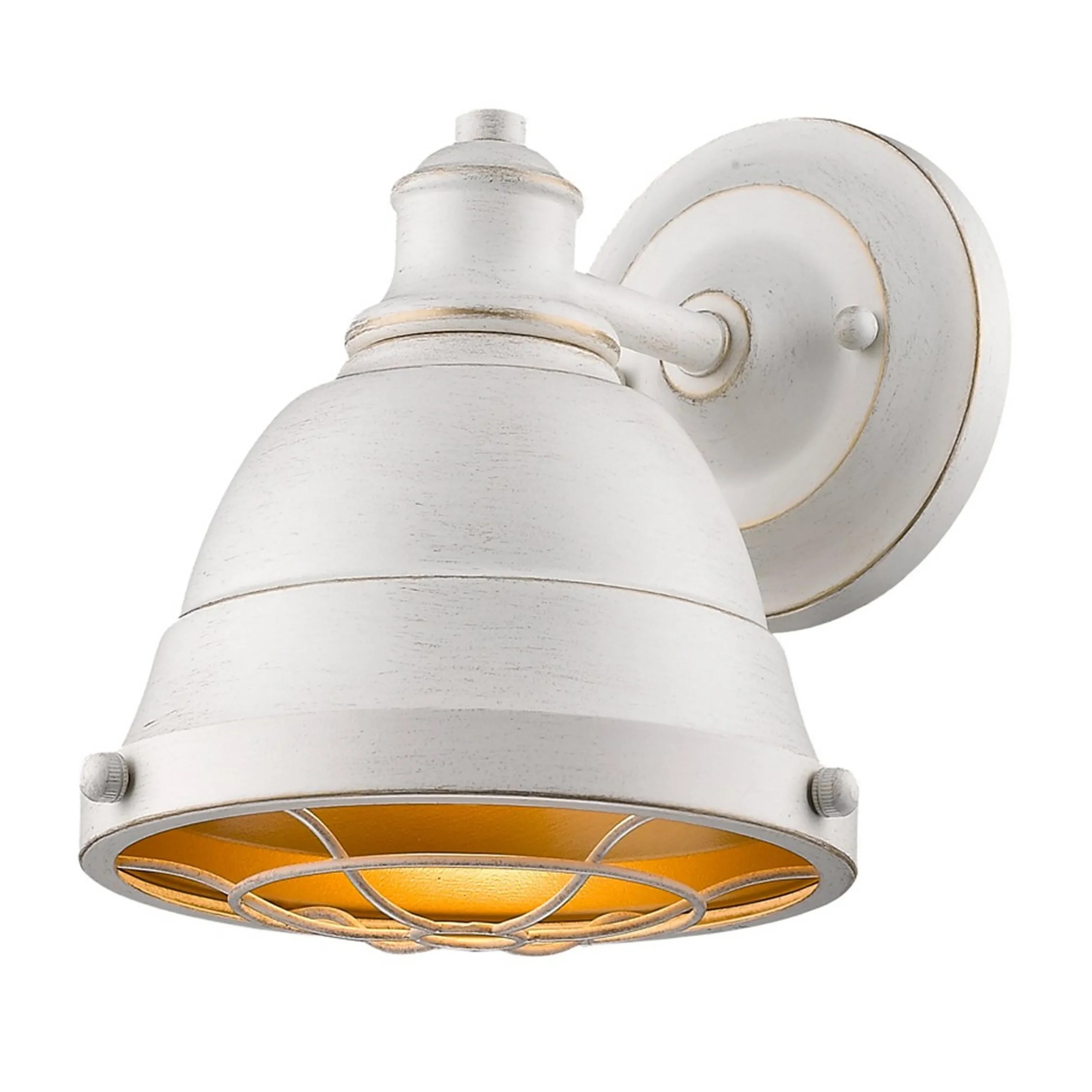 Weathered Industrial Caged Bath Sconce