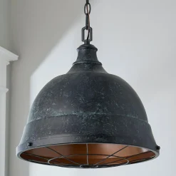 Weathered Industrial Caged Pendant - 2 Light