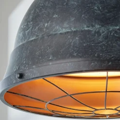 Weathered Industrial Caged Pendant - 2 Light