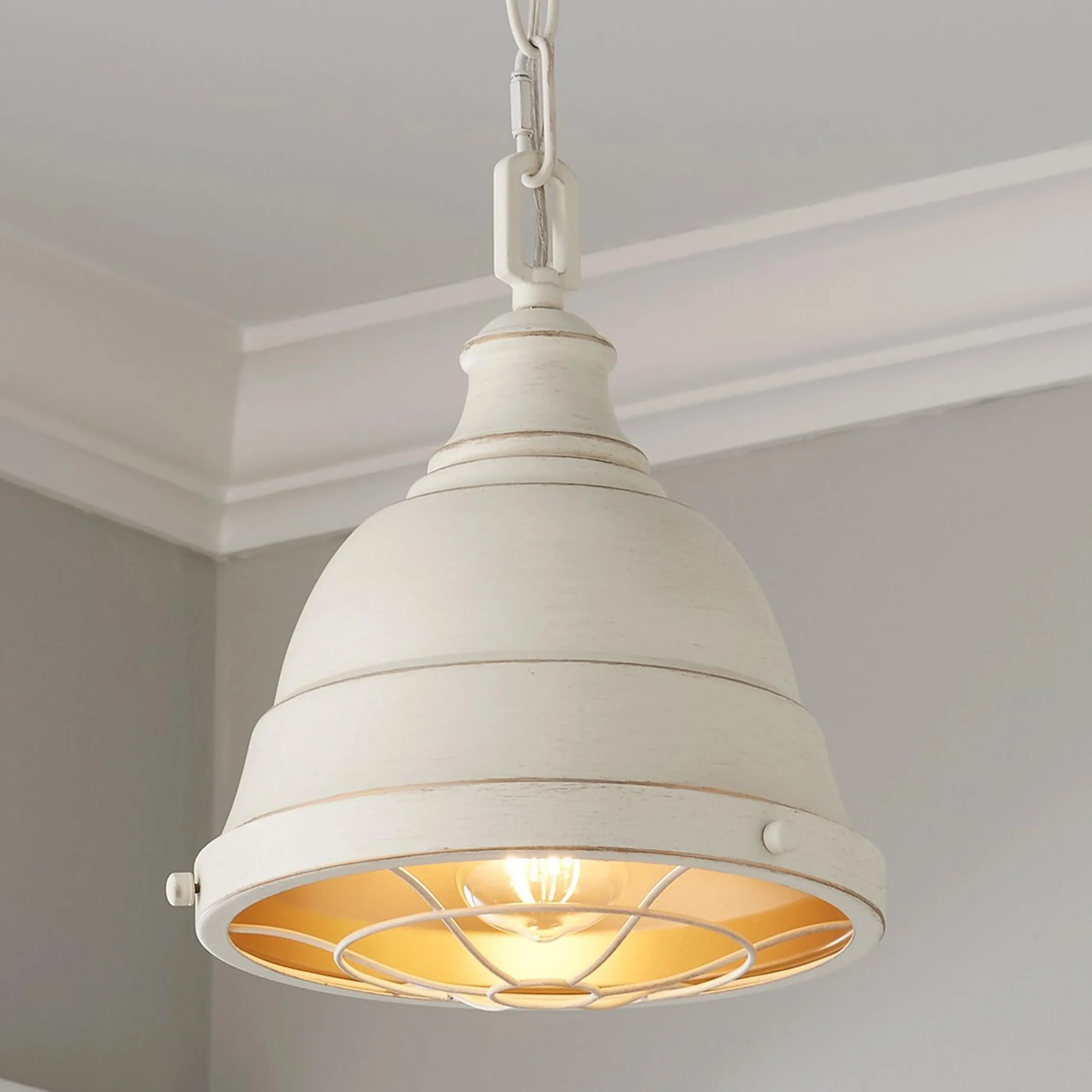 Weathered Industrial Caged Pendant - 1 Light