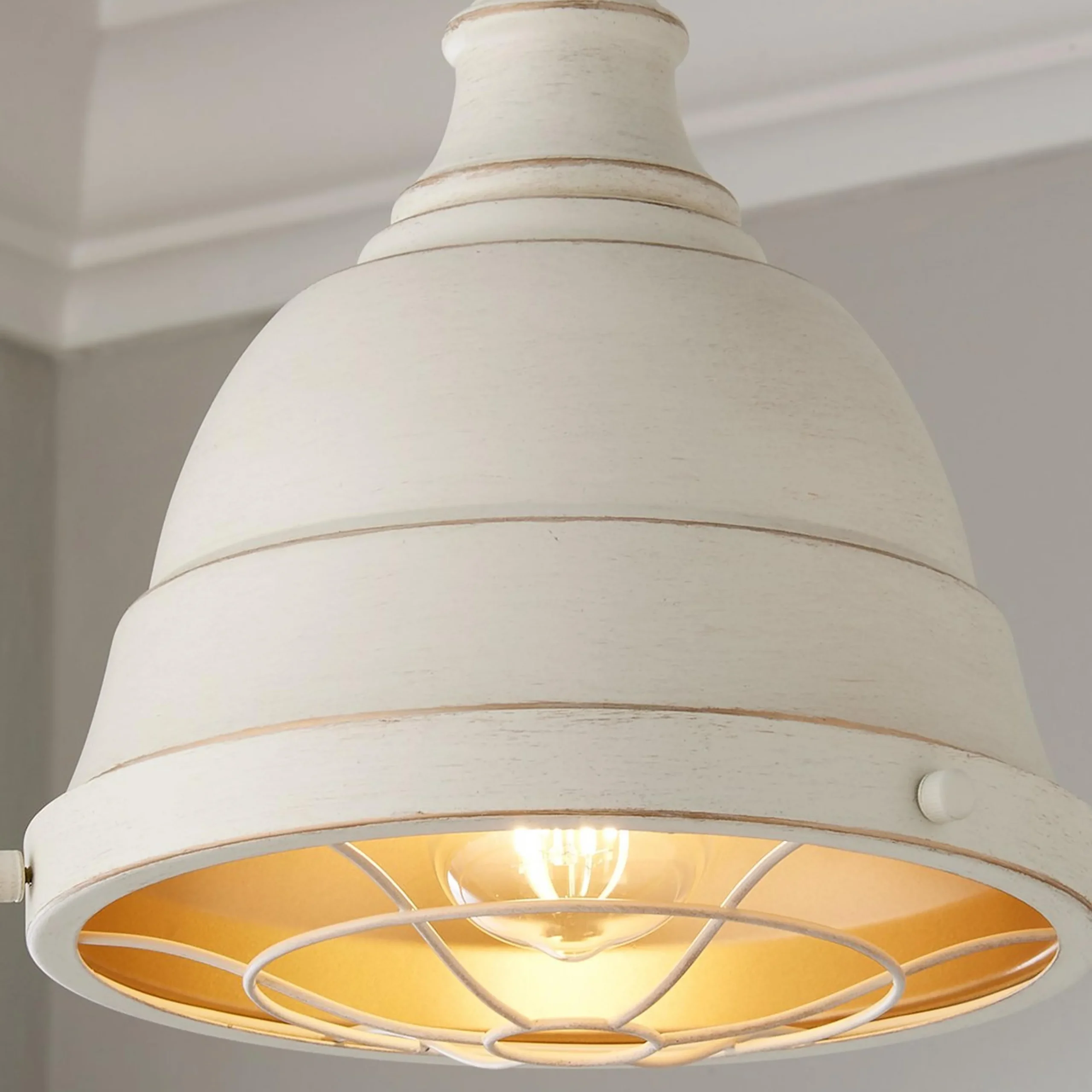 Weathered Industrial Caged Pendant - 1 Light