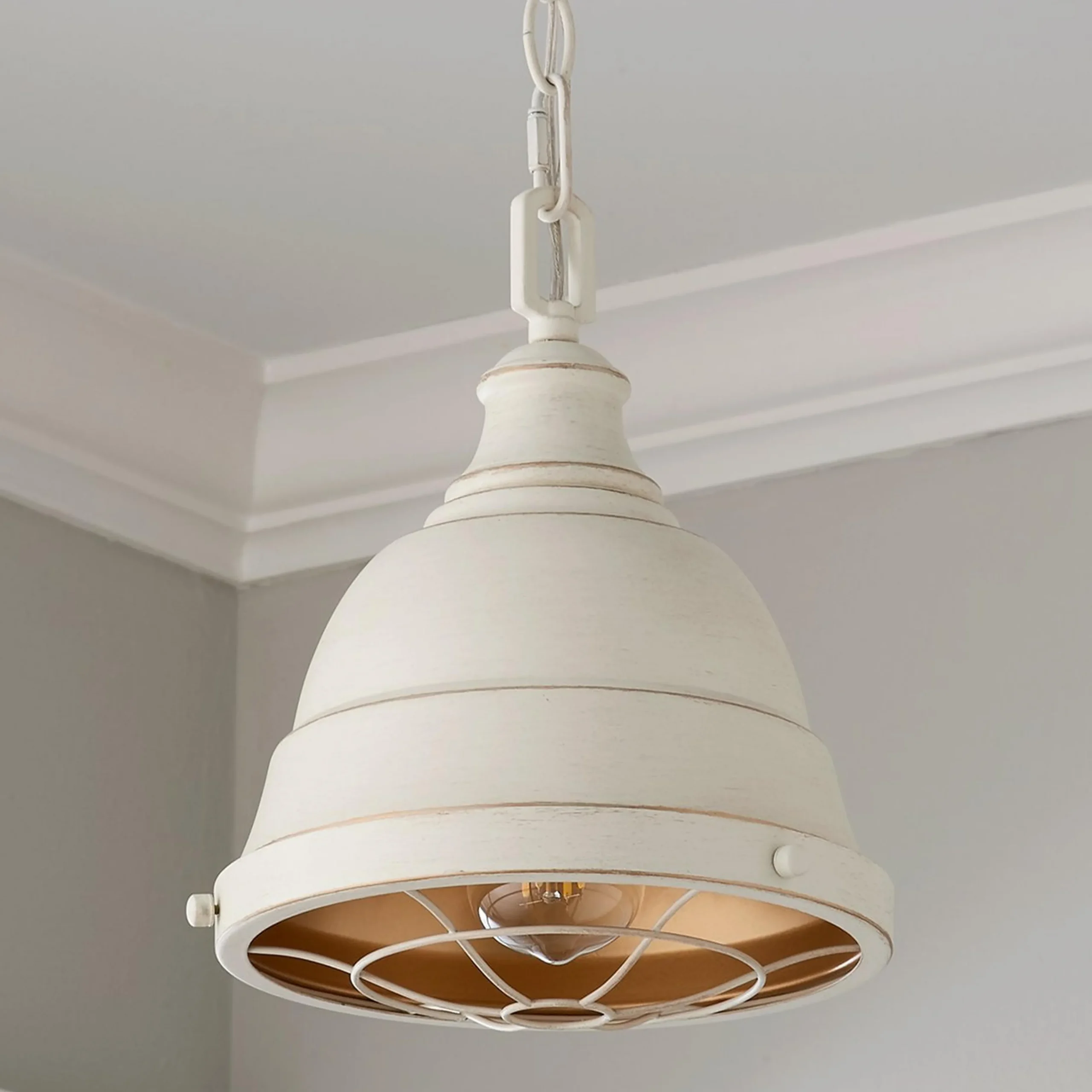 Weathered Industrial Caged Pendant - 1 Light