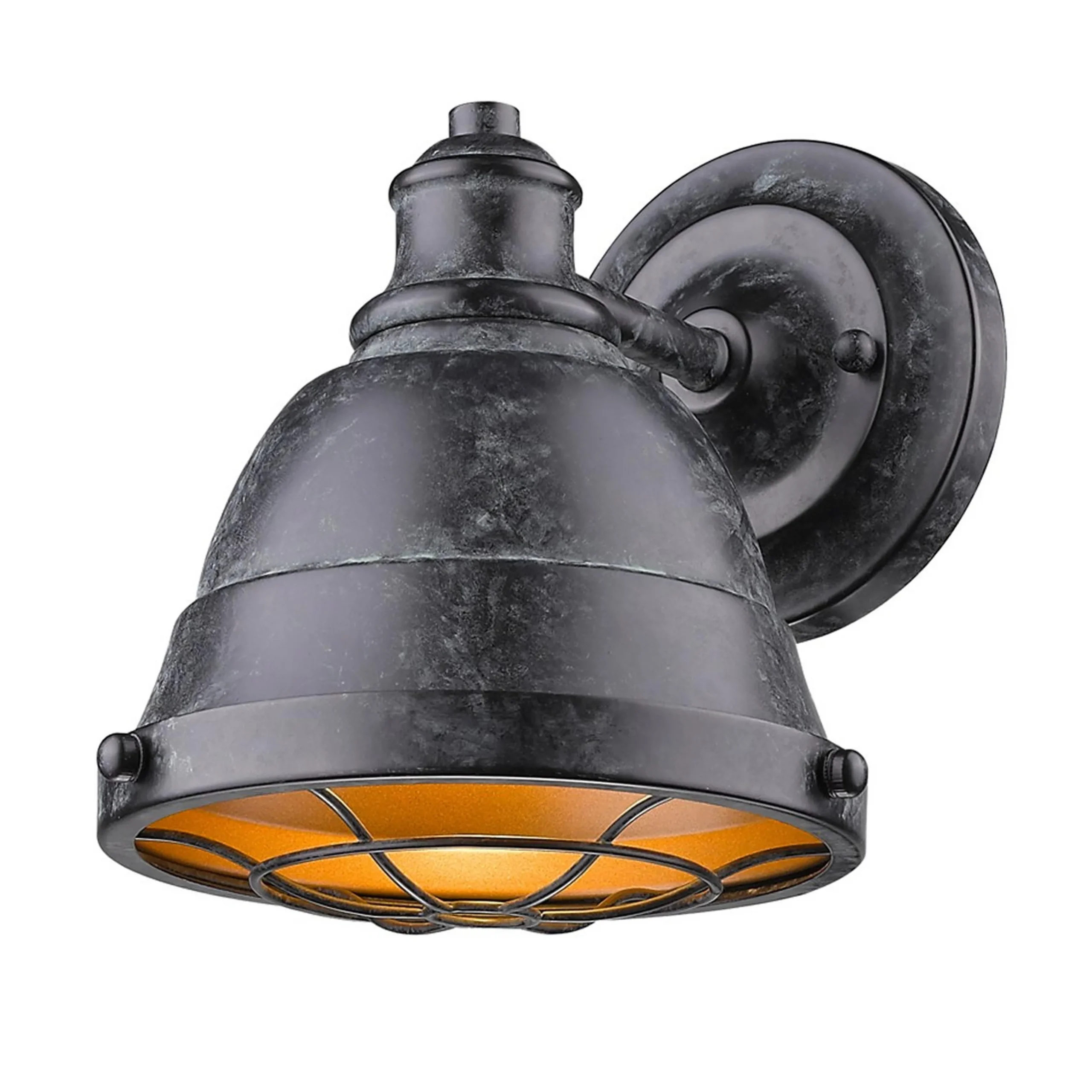 Weathered Industrial Caged Bath Sconce