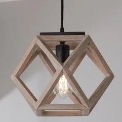 Weathered Wood Cage Pendant