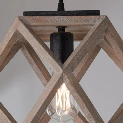 Weathered Wood Cage Pendant