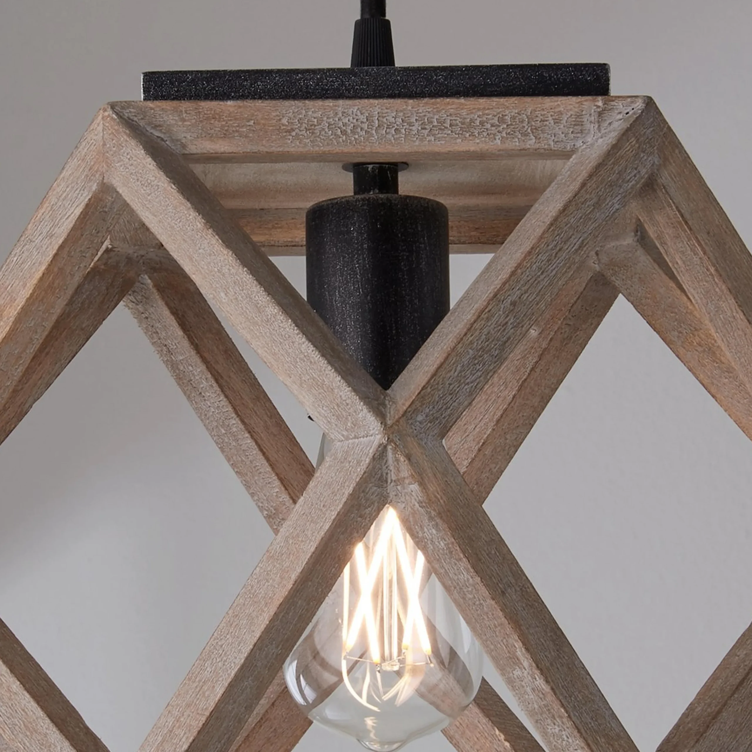 Weathered Wood Cage Pendant