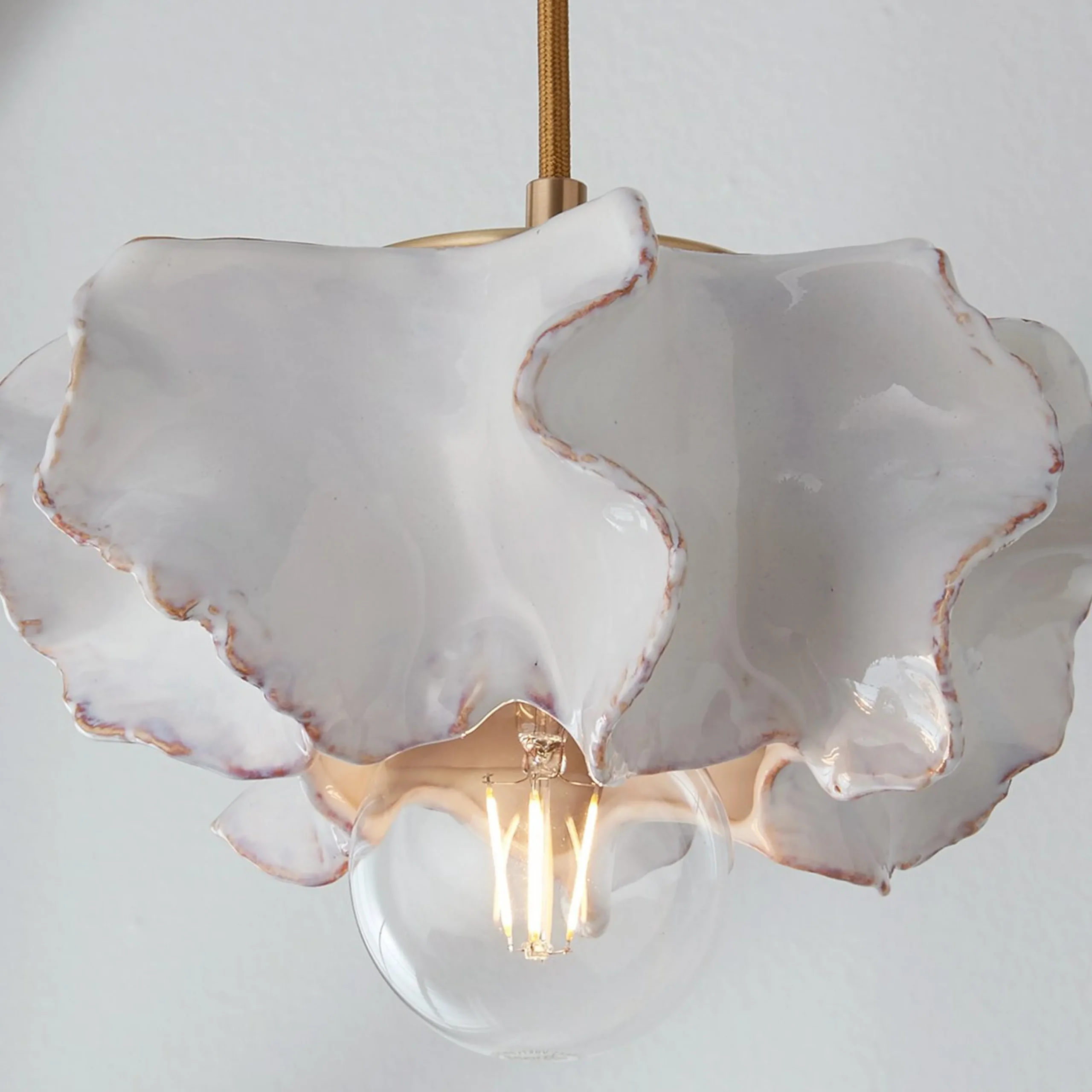 White Ceramic Urchin Pendant