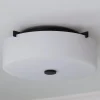 White Glass Drum Ceiling Light