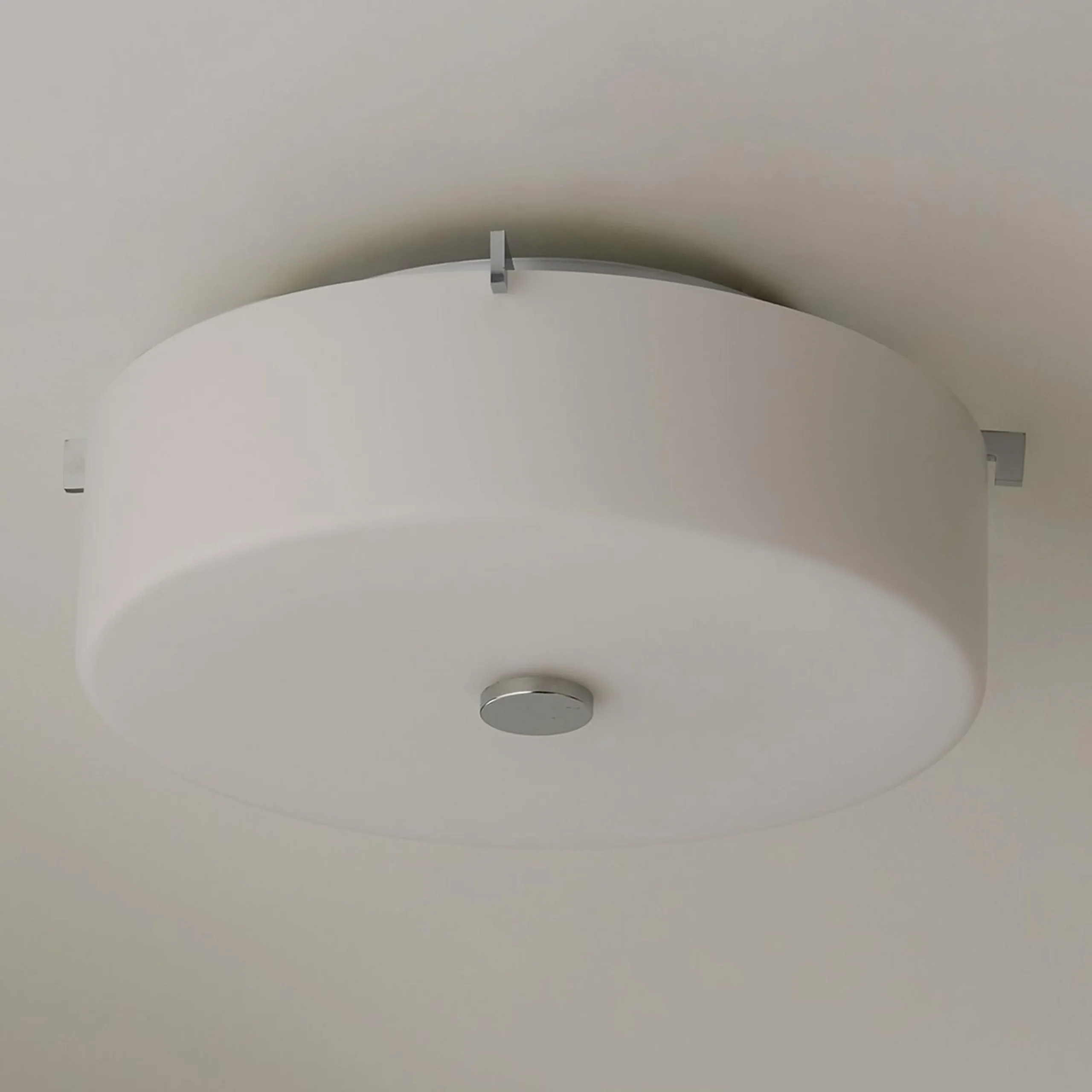 White Glass Drum Ceiling Light