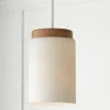 Wood Capped Pendant - Glass