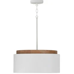 Wood Capped Pendant - Metal
