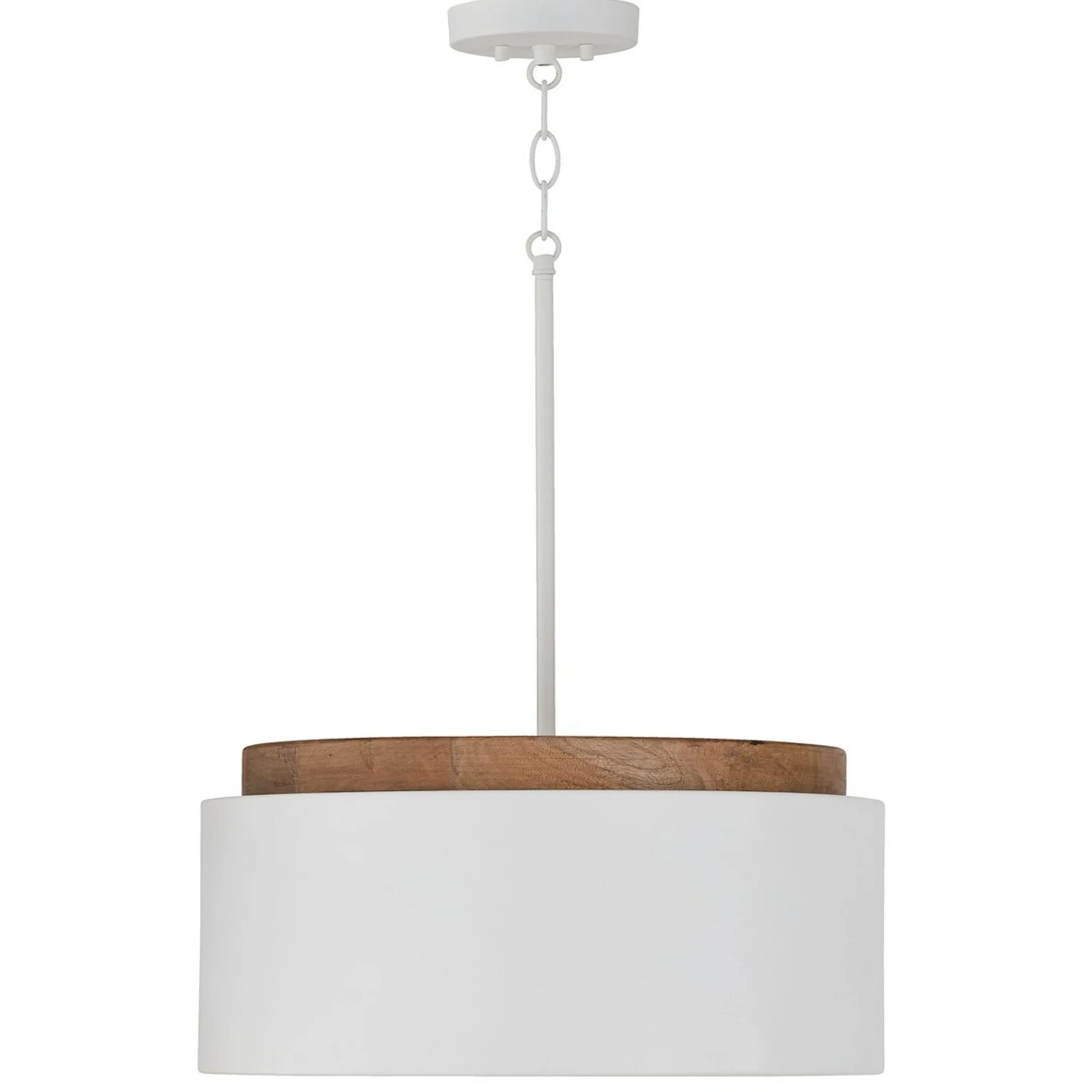 Wood Capped Pendant - Metal