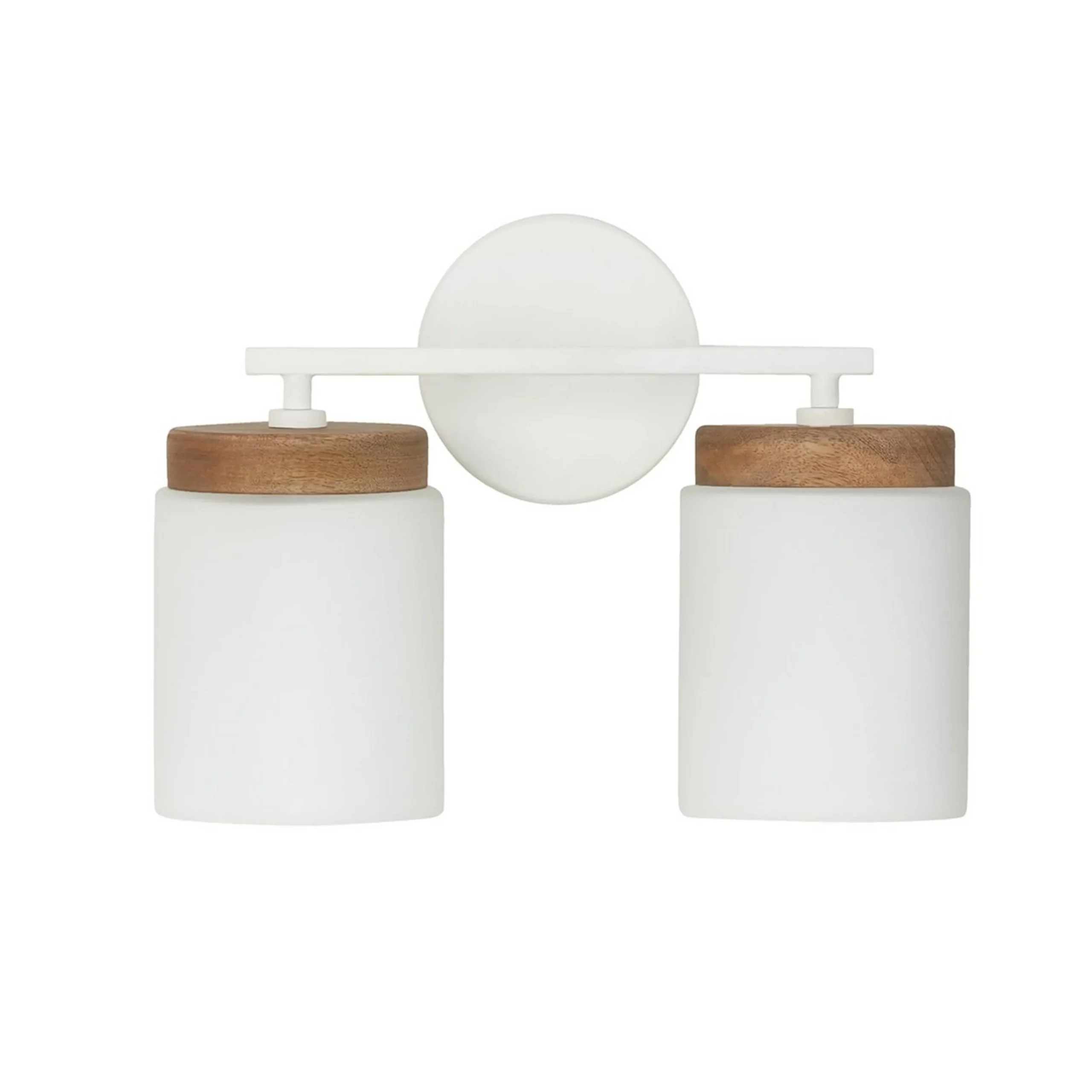 Wood Capped Vanity Light - 2 Light