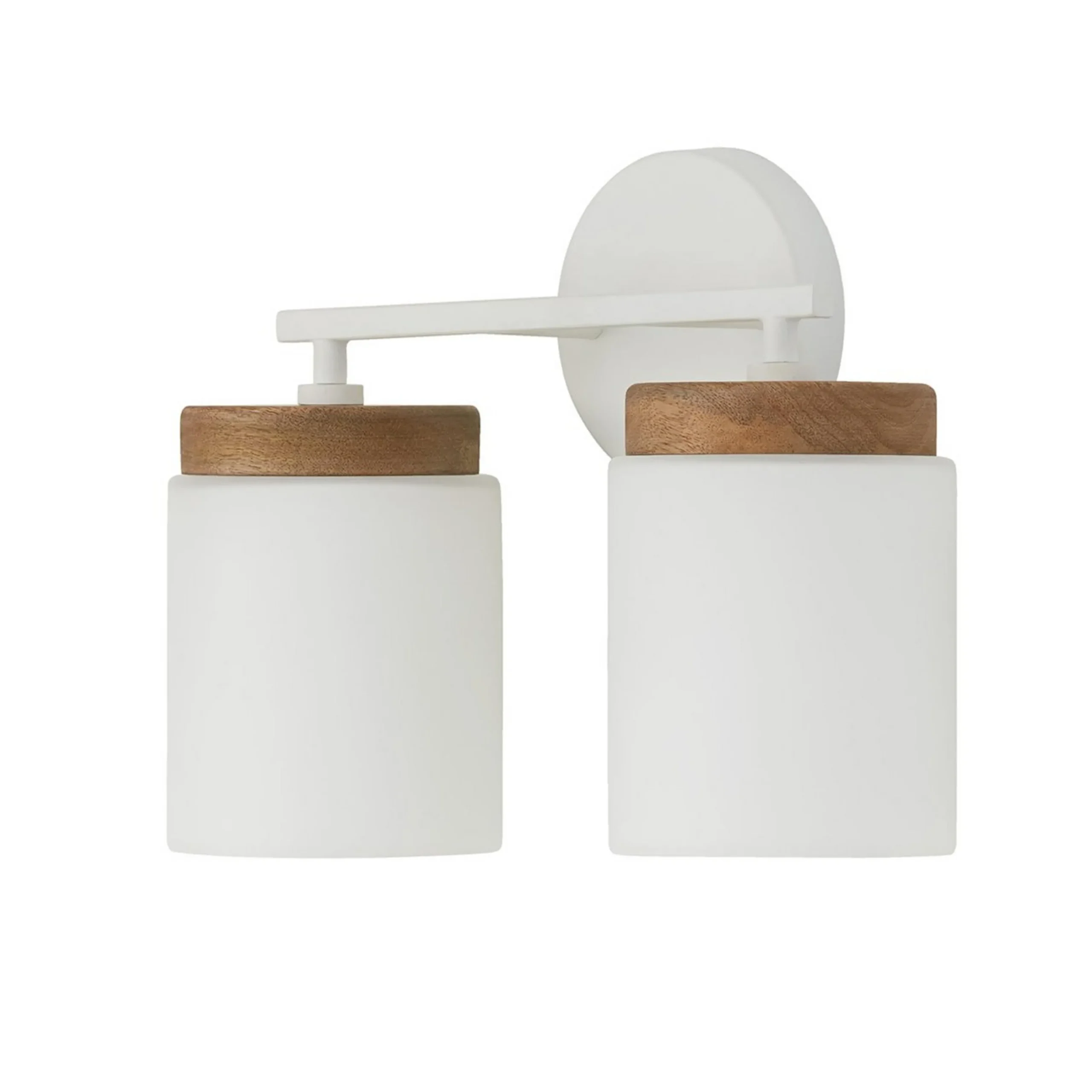 Wood Capped Vanity Light - 2 Light