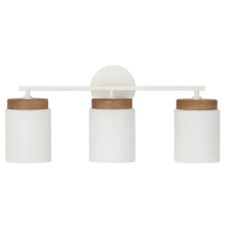 Wood Capped Vanity Light - 3 Light