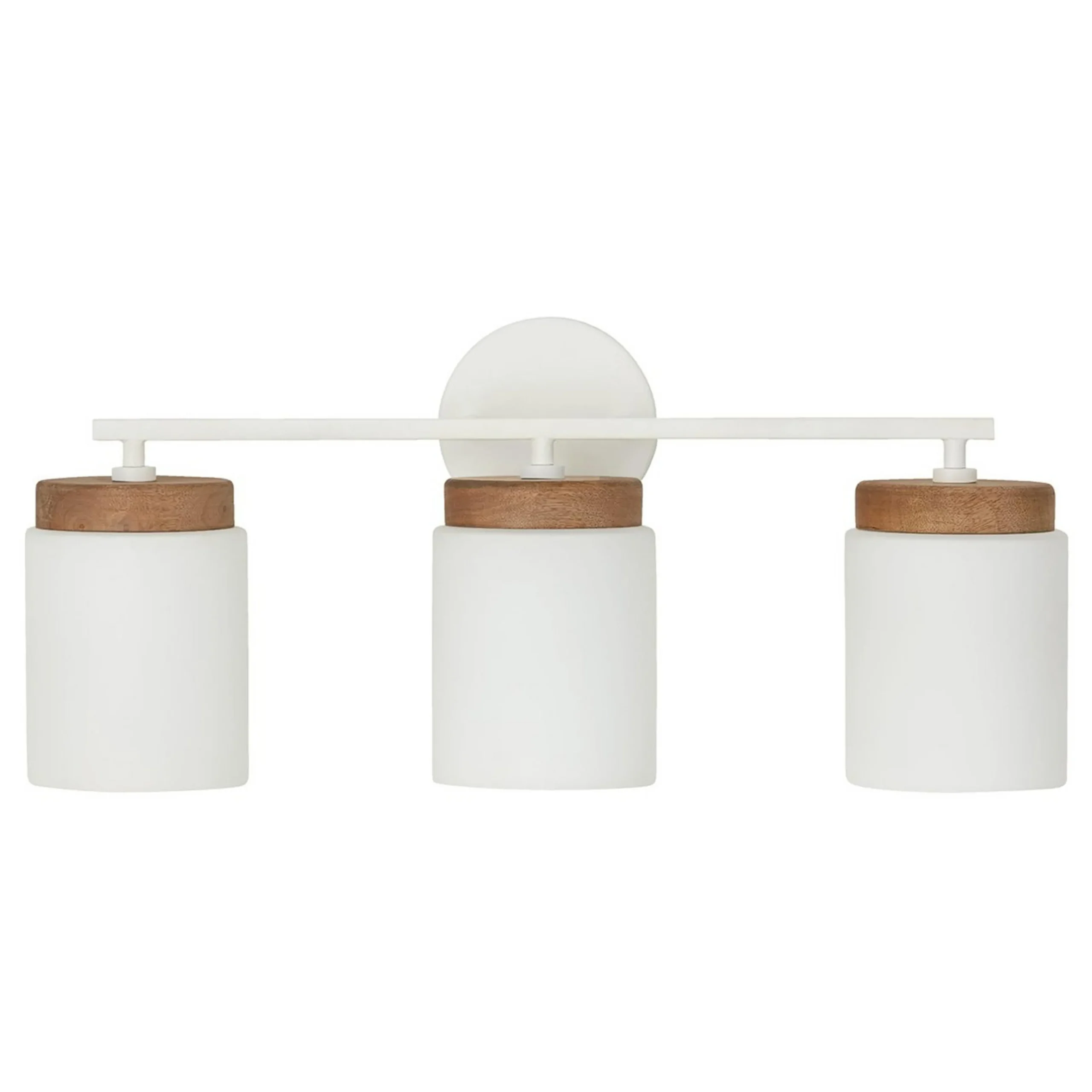 Wood Capped Vanity Light - 3 Light