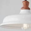 Wood Capped Warehouse Pendant