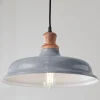 Wood Capped Warehouse Pendant