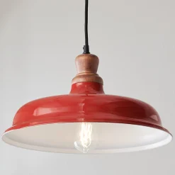 Wood Capped Warehouse Pendant