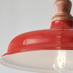 Wood Capped Warehouse Pendant