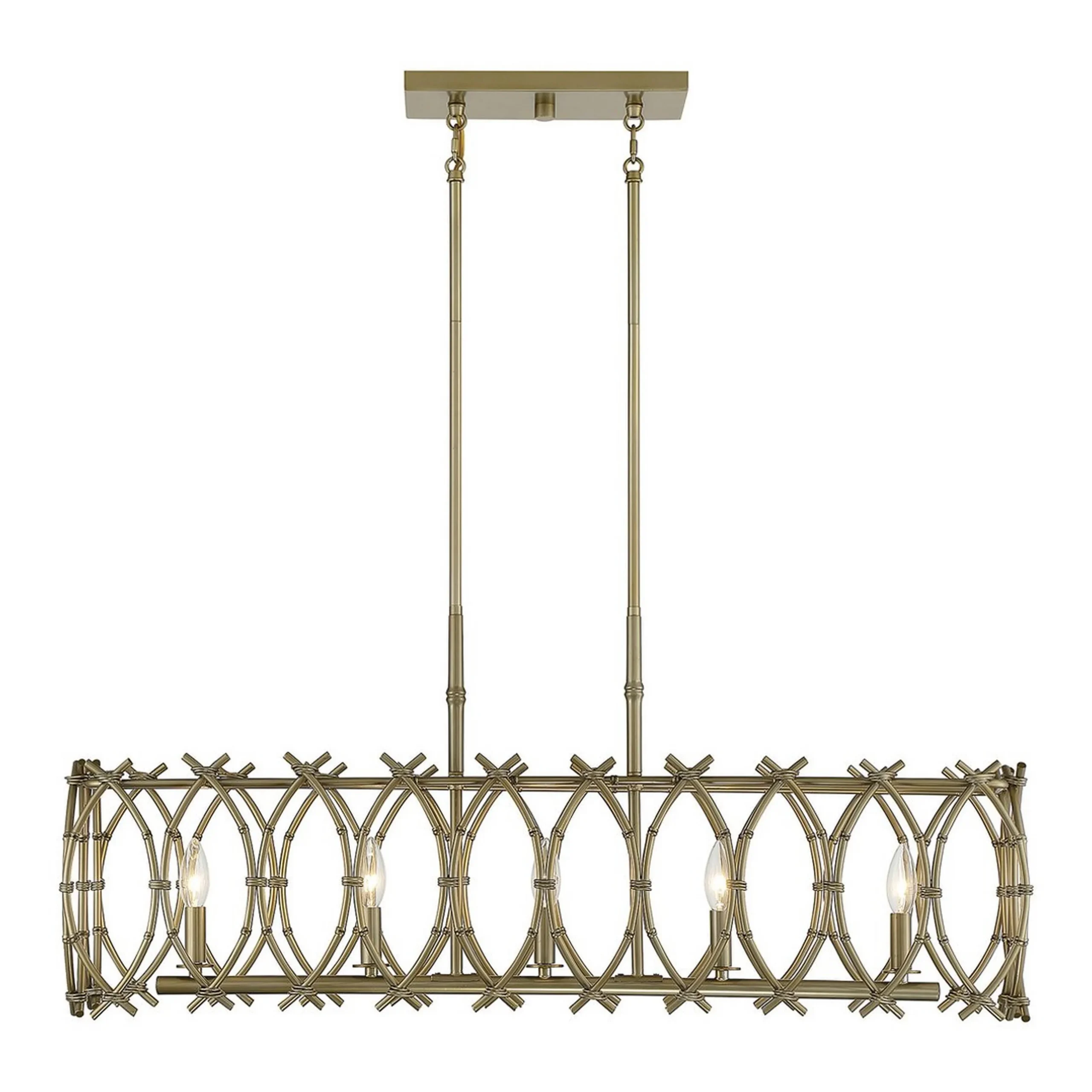 Woven Bamboo Island Chandelier