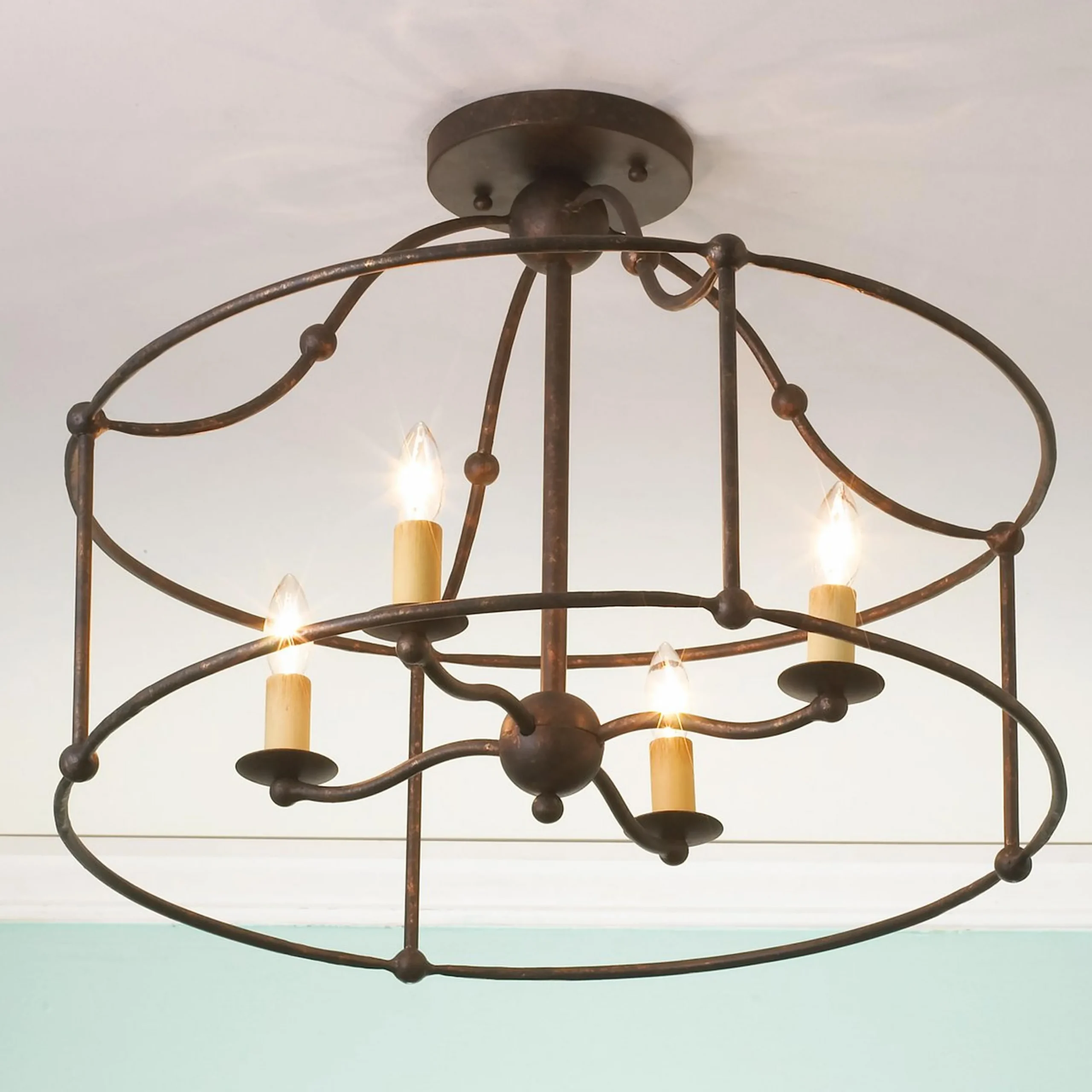 Wrought Iron Convertible Lantern