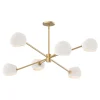 Xaviero Glass Chandelier - 6 Light - Opal