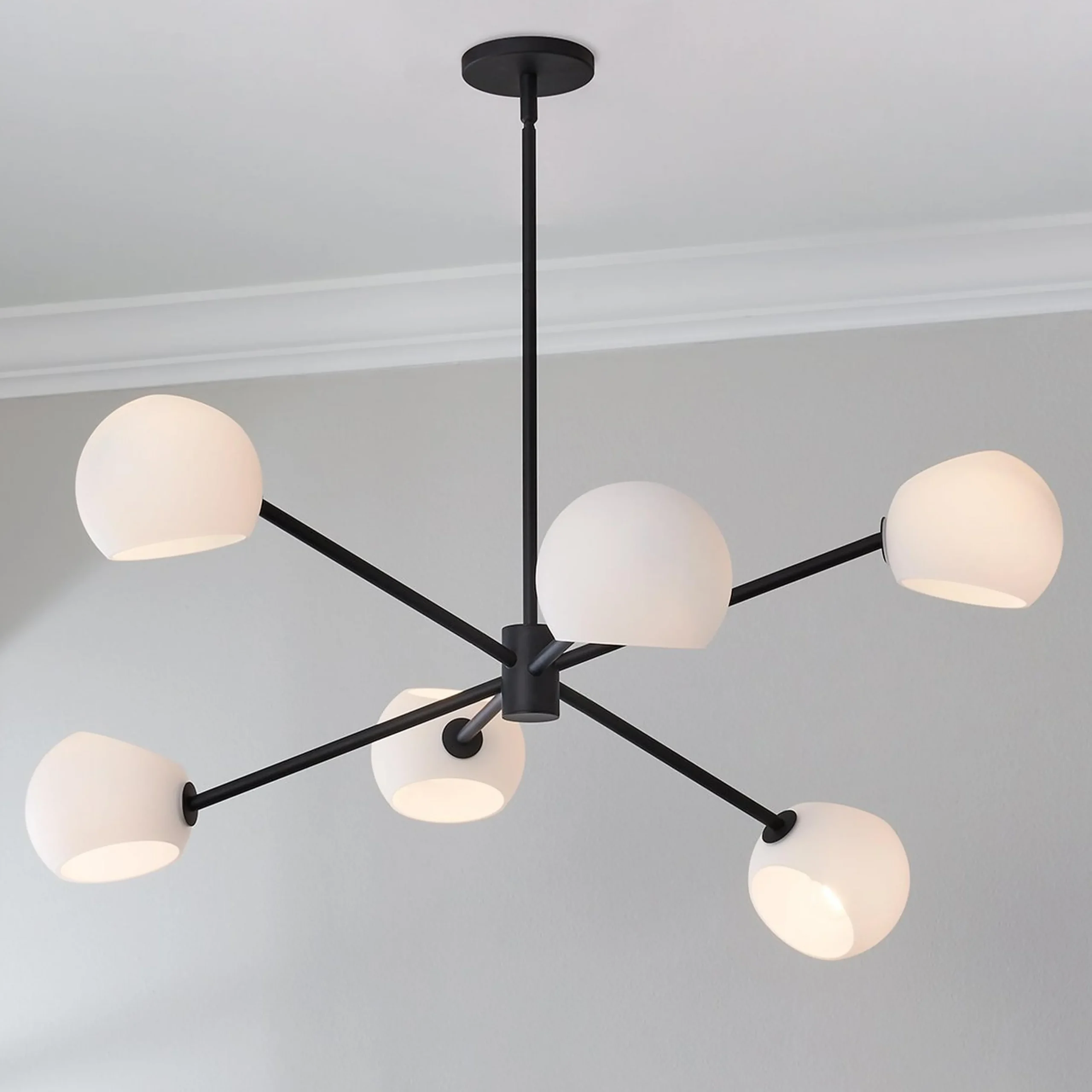 Xaviero Glass Chandelier - 6 Light - Opal