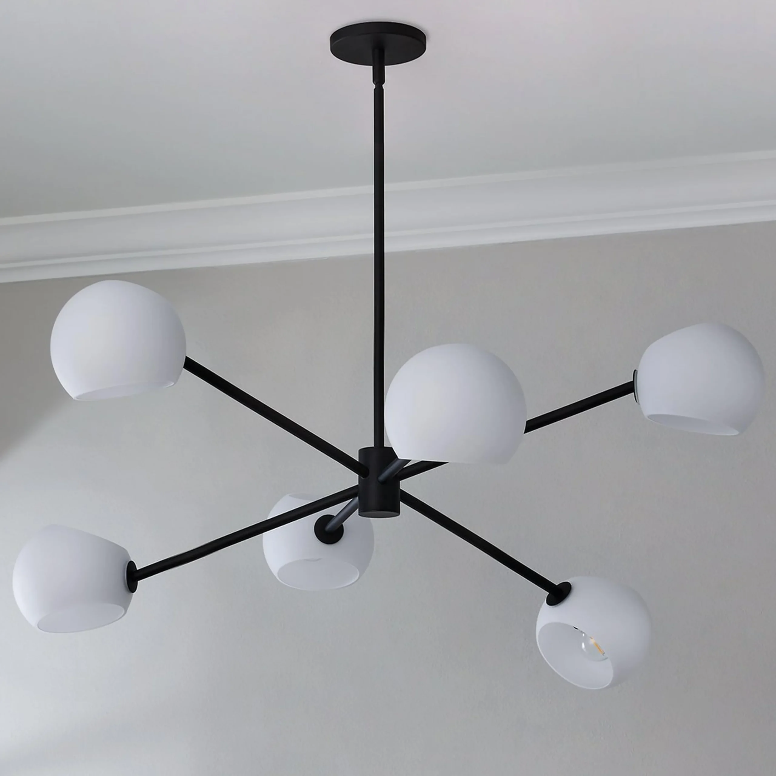Xaviero Glass Chandelier - 6 Light - Opal