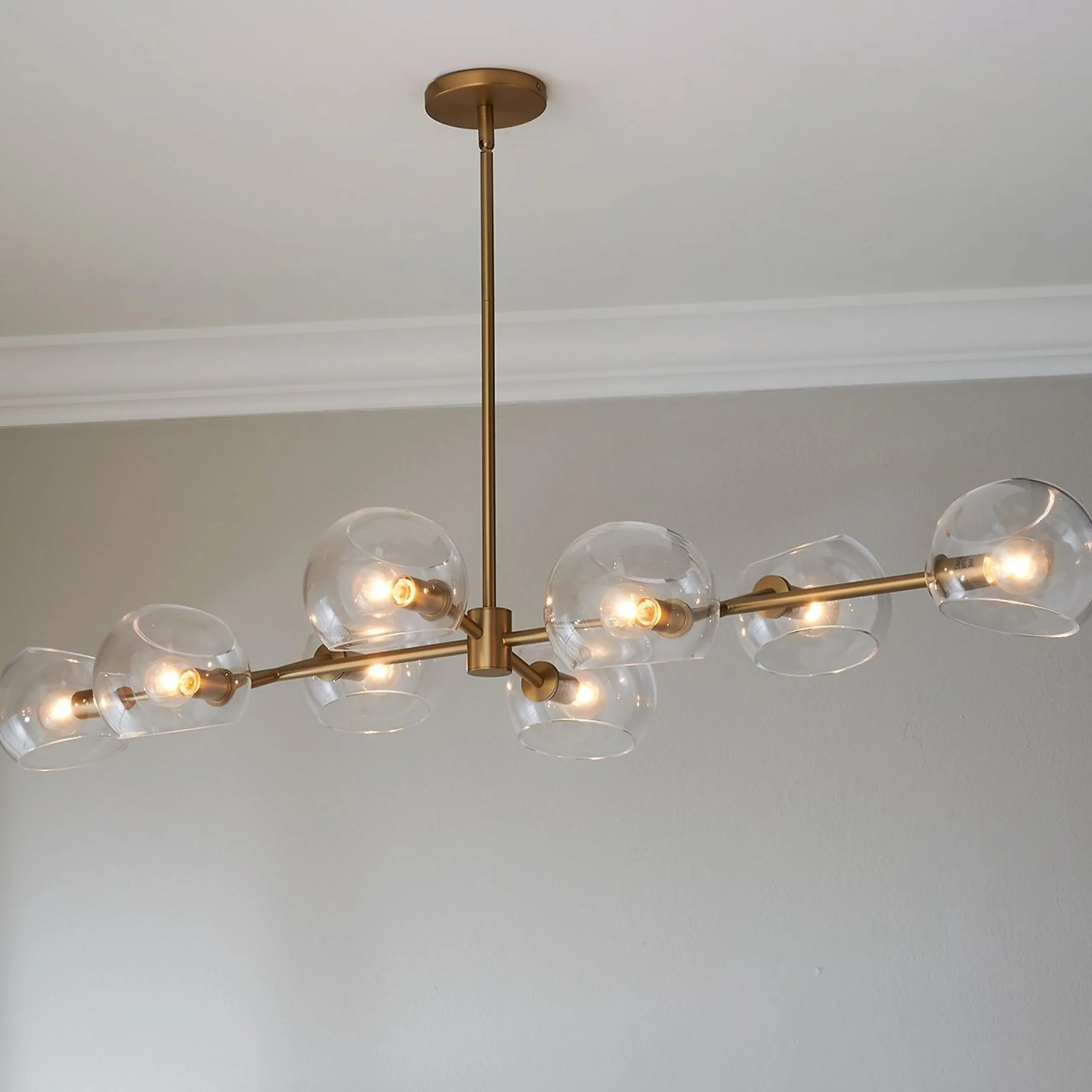Xaviero Glass Island Chandelier - Clear