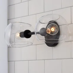 Xaviero Glass Vanity Light - 2 Light - Clear