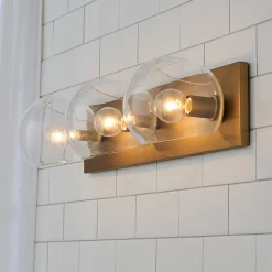 Xaviero Glass Vanity Light - 3 Light - Clear