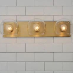 Xaviero Glass Vanity Light - 3 Light - Clear