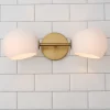 Xaviero Glass Vanity Light - 2 Light - Opal