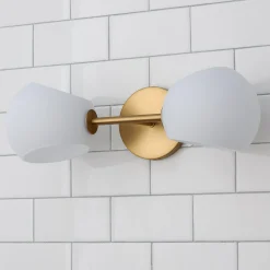 Xaviero Glass Vanity Light - 2 Light - Opal