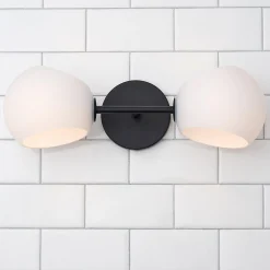 Xaviero Glass Vanity Light - 2 Light - Opal