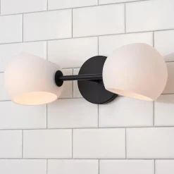 Xaviero Glass Vanity Light - 2 Light - Opal
