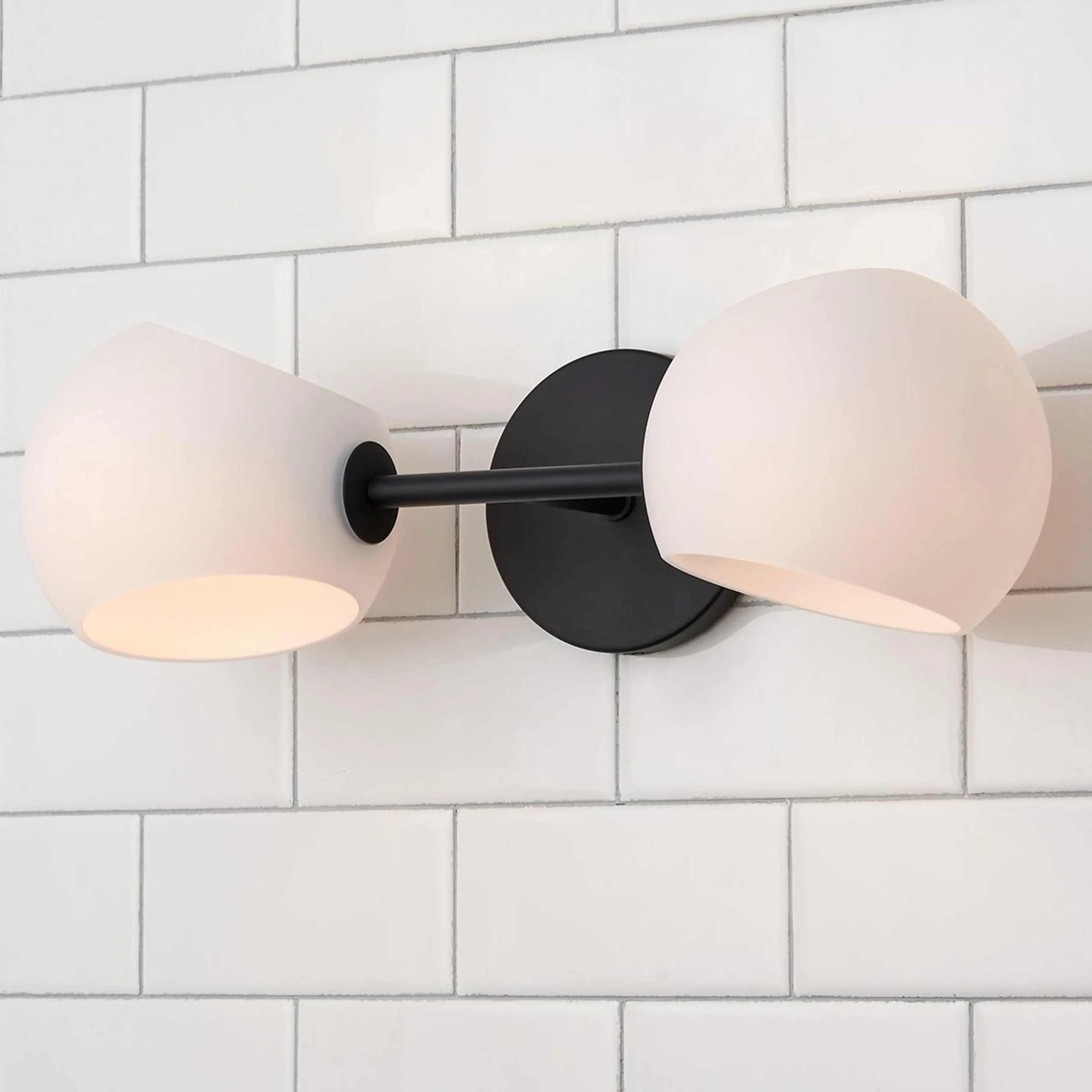 Xaviero Glass Vanity Light - 2 Light - Opal