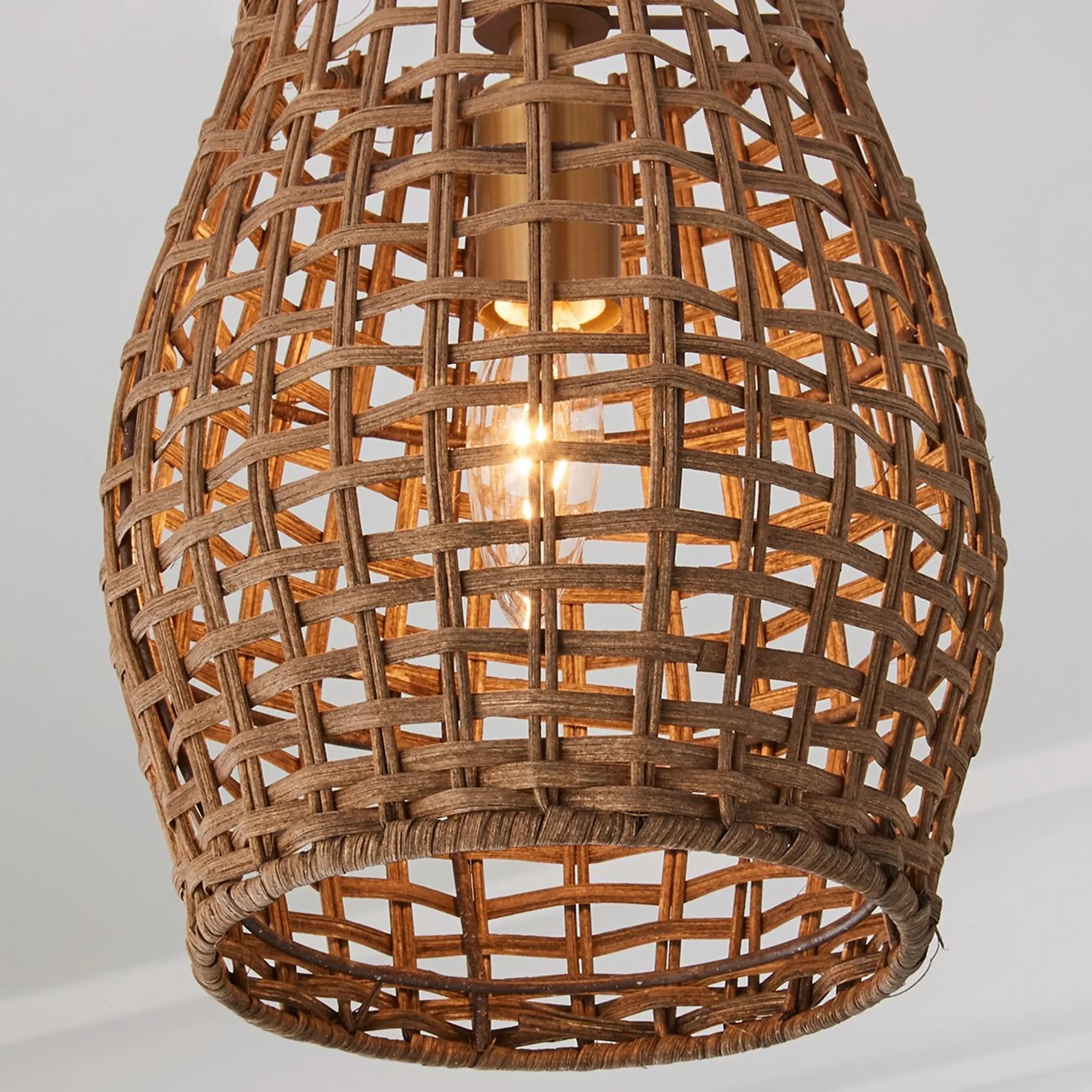 Young House Love Check Rattan Ceiling Light
