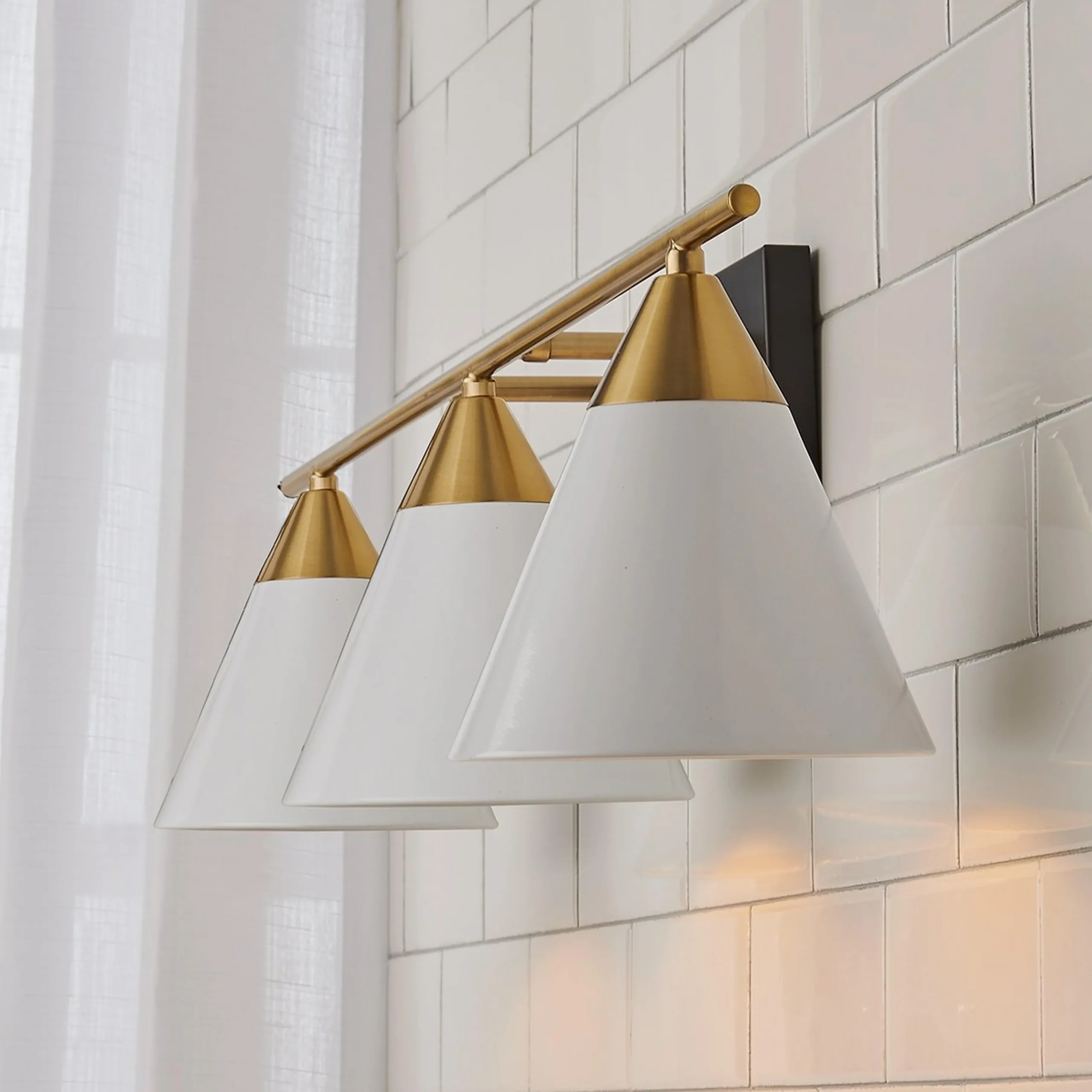 Young House Love Clad Cone Vanity Light - 3 Light