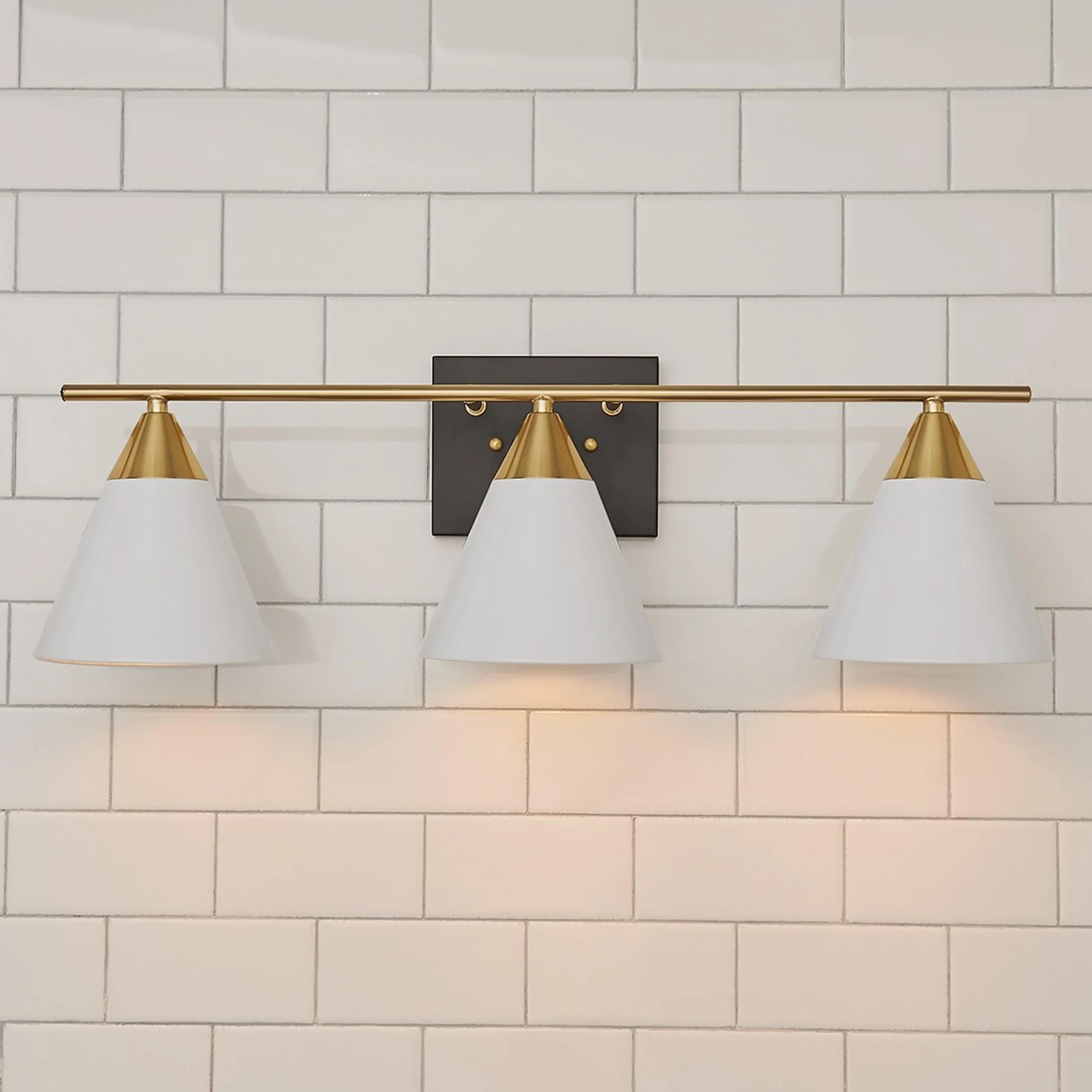 Young House Love Clad Cone Vanity Light - 3 Light