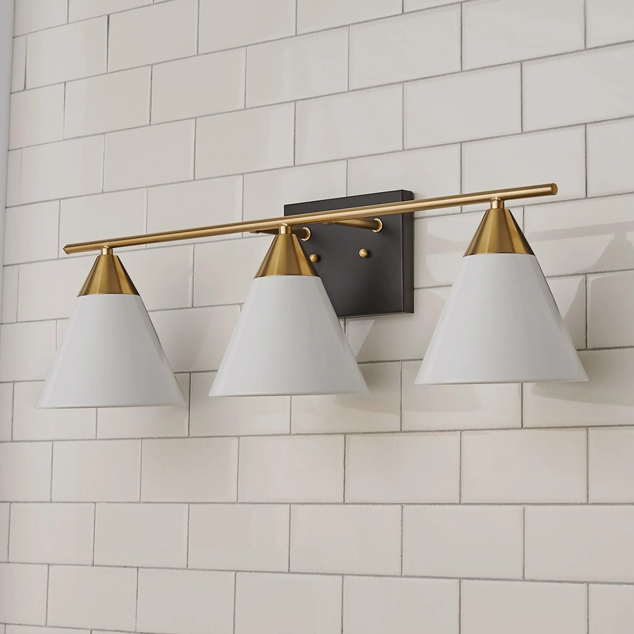 Young House Love Clad Cone Vanity Light - 3 Light