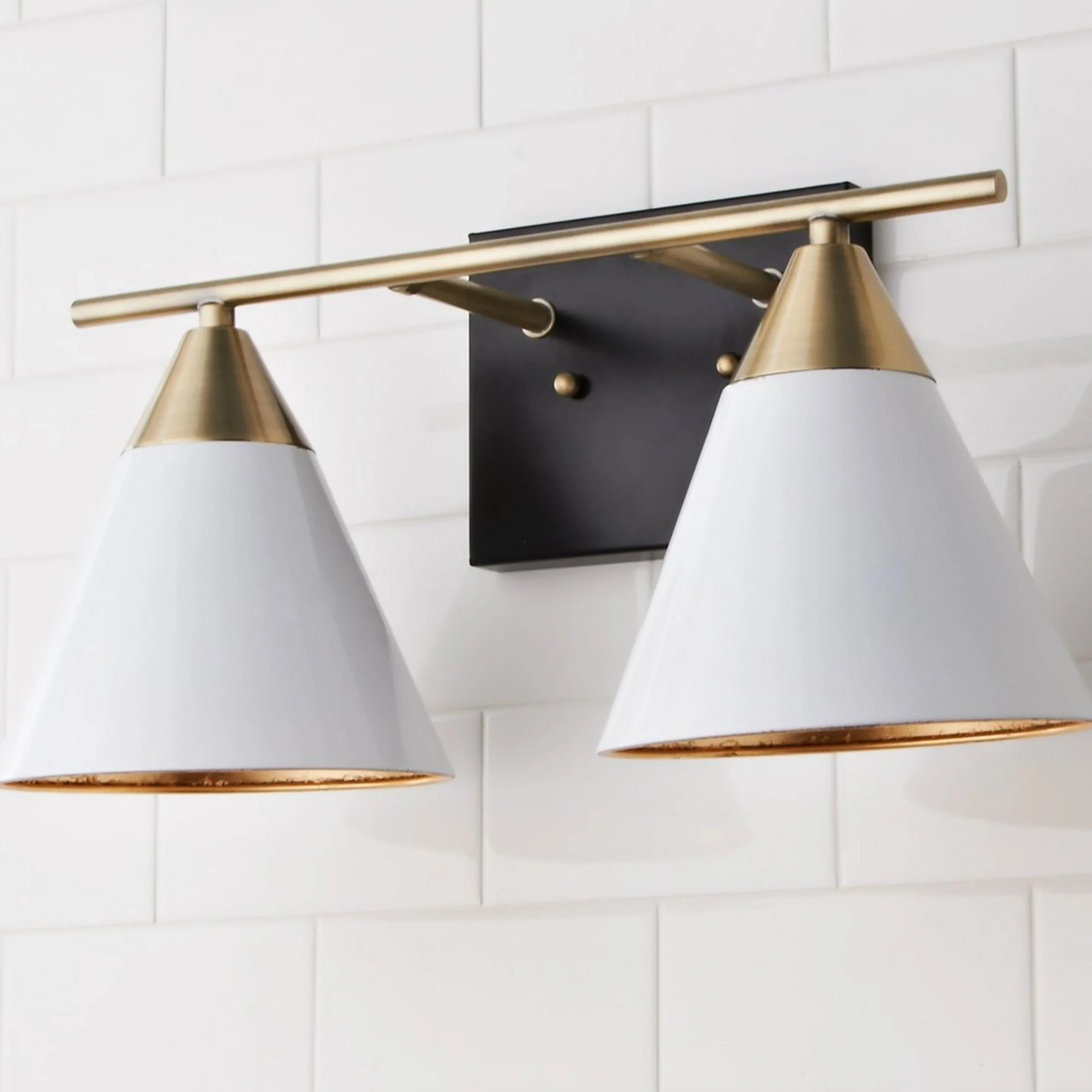 Young House Love Clad Cone Vanity Light - 2 Light