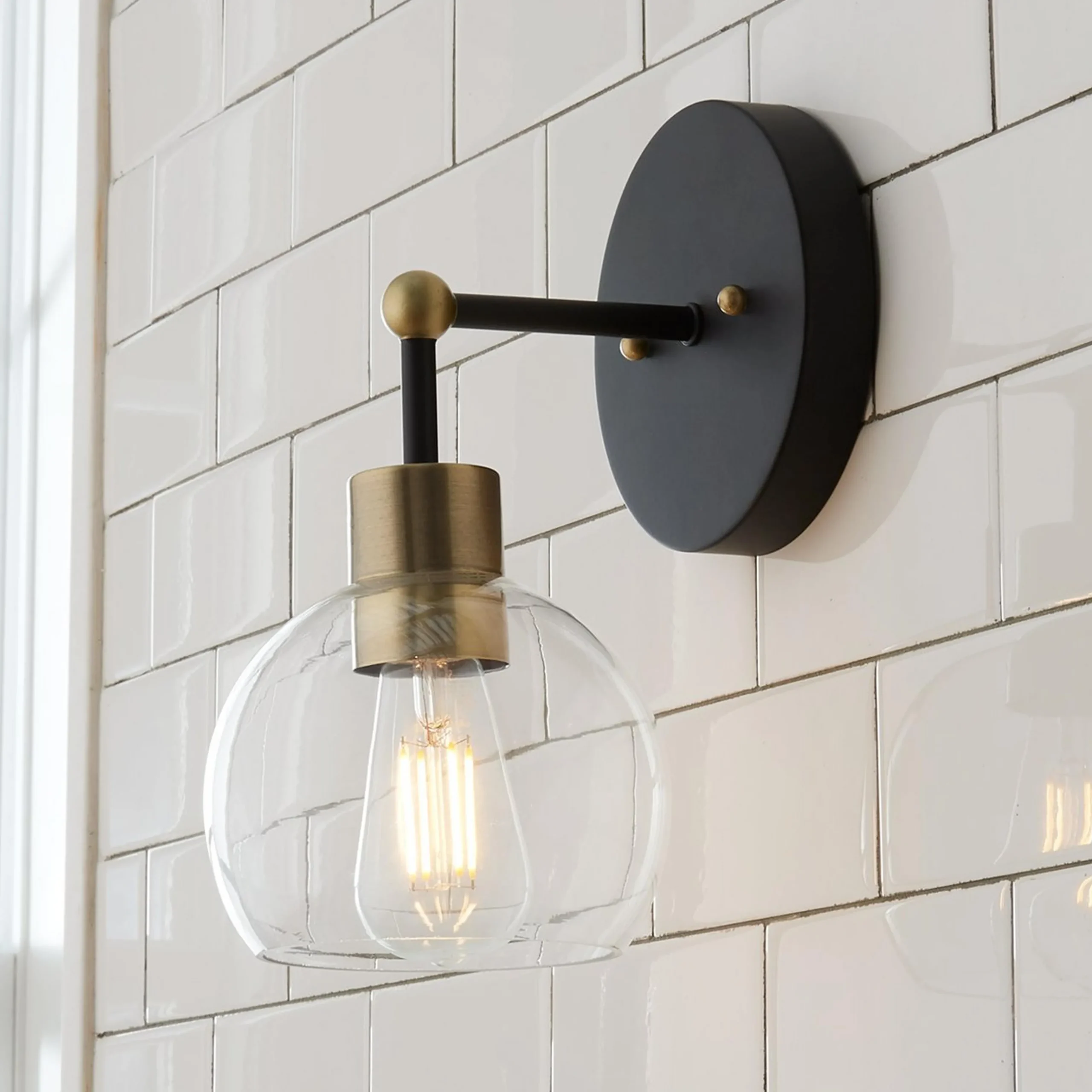 Young House Love Clear Glass Bubble Sconce