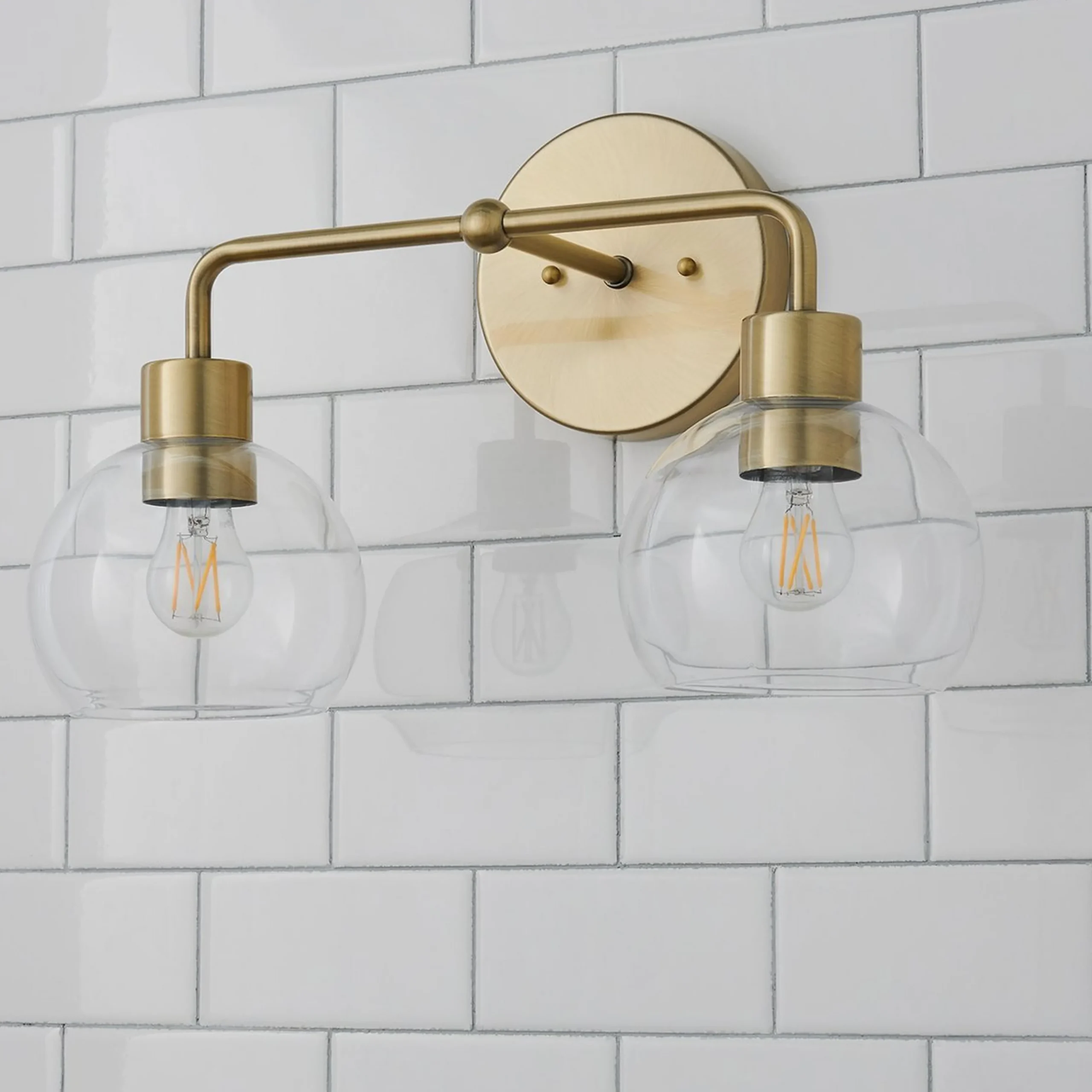 Young House Love Clear Glass Bubble Vanity Light - 2 Light