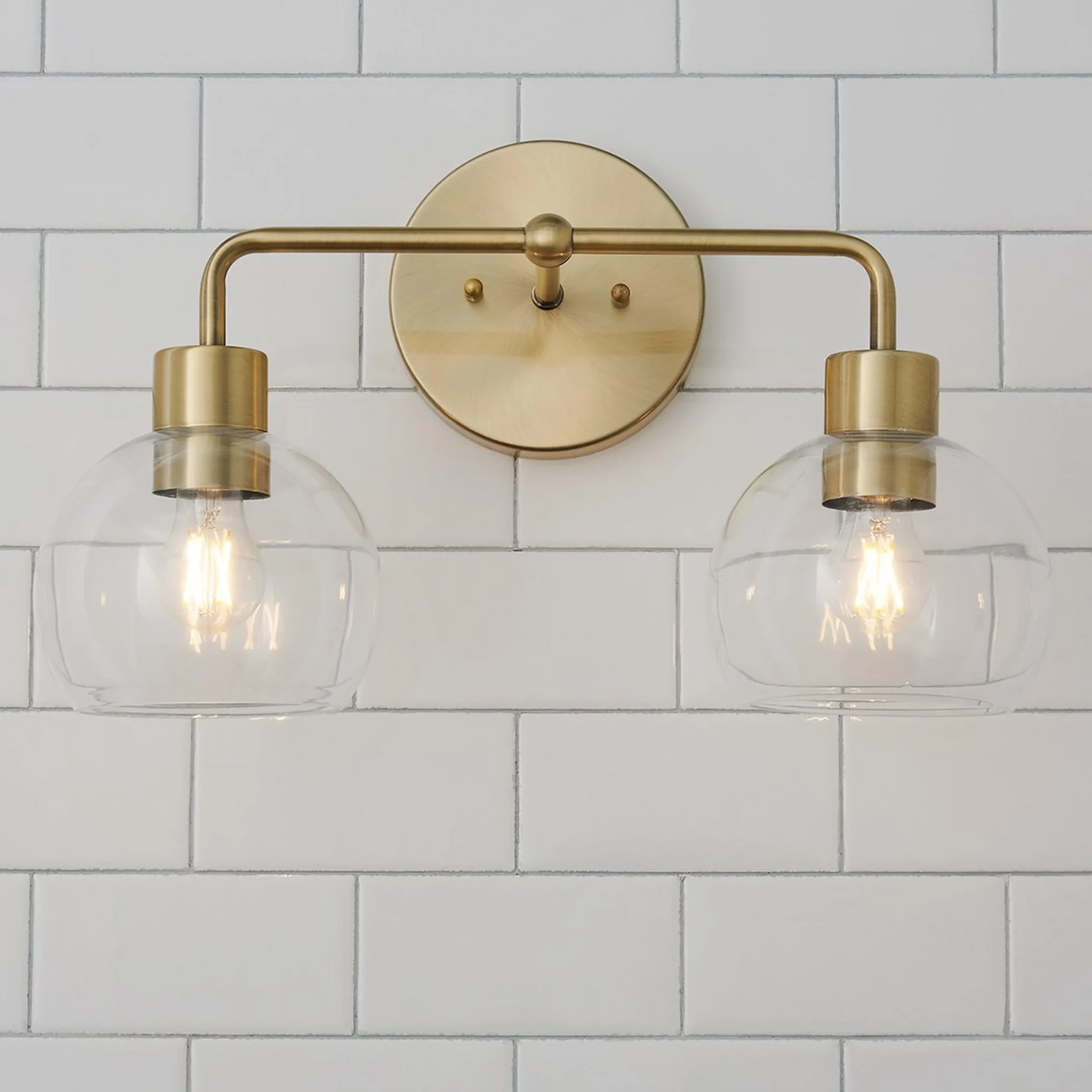 Young House Love Clear Glass Bubble Vanity Light - 2 Light