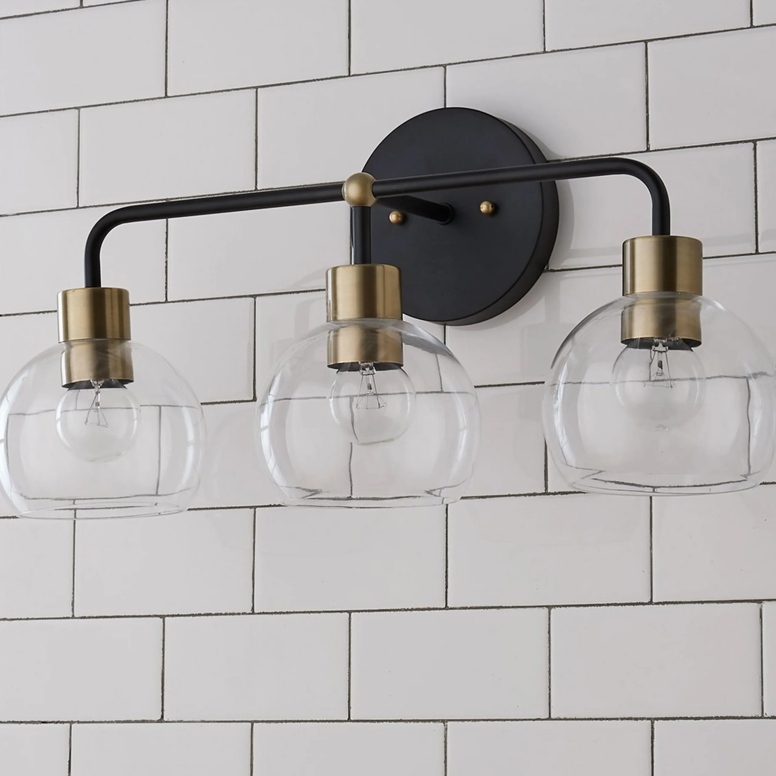 Young House Love Clear Glass Bubble Vanity Light - 3 Light