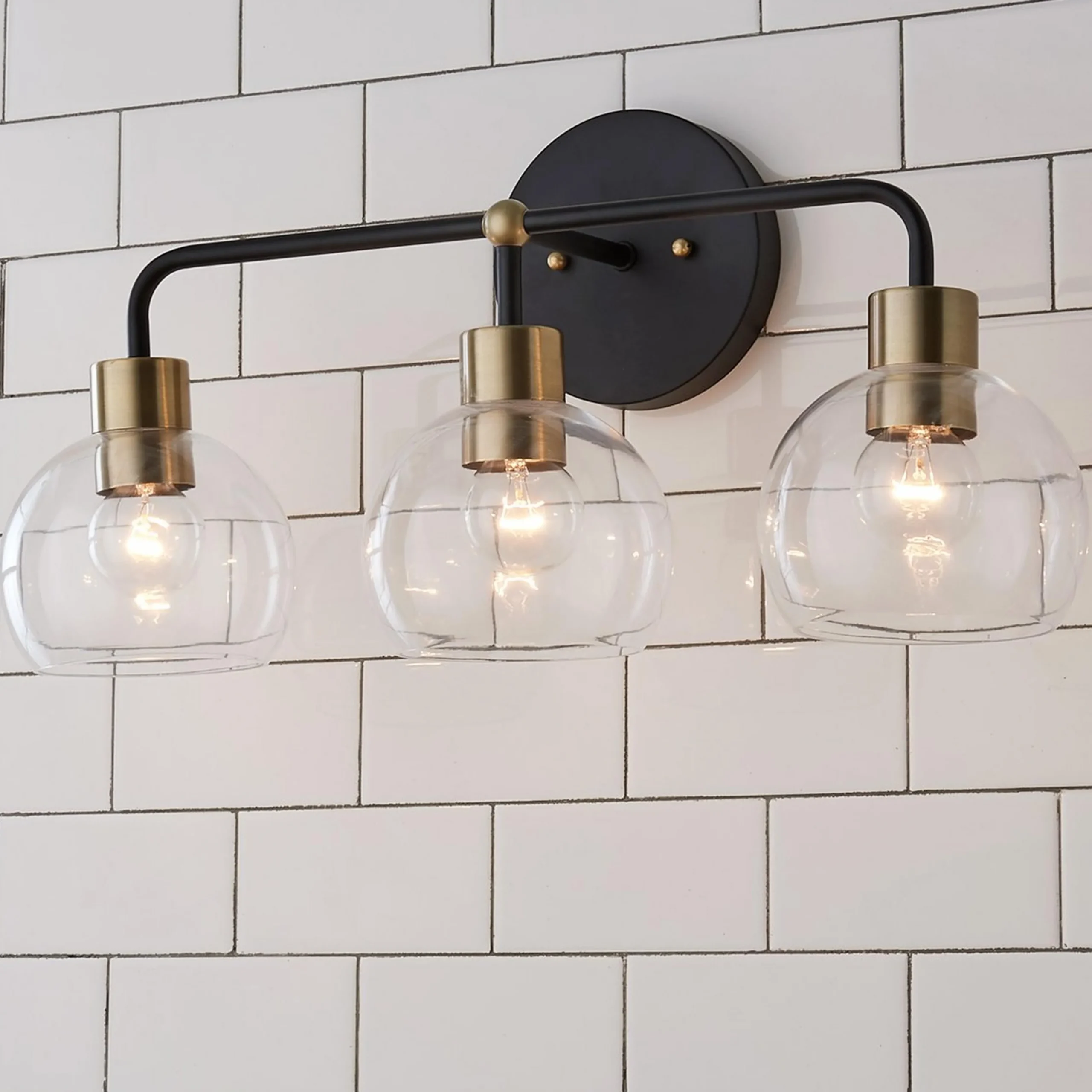 Young House Love Clear Glass Bubble Vanity Light - 3 Light