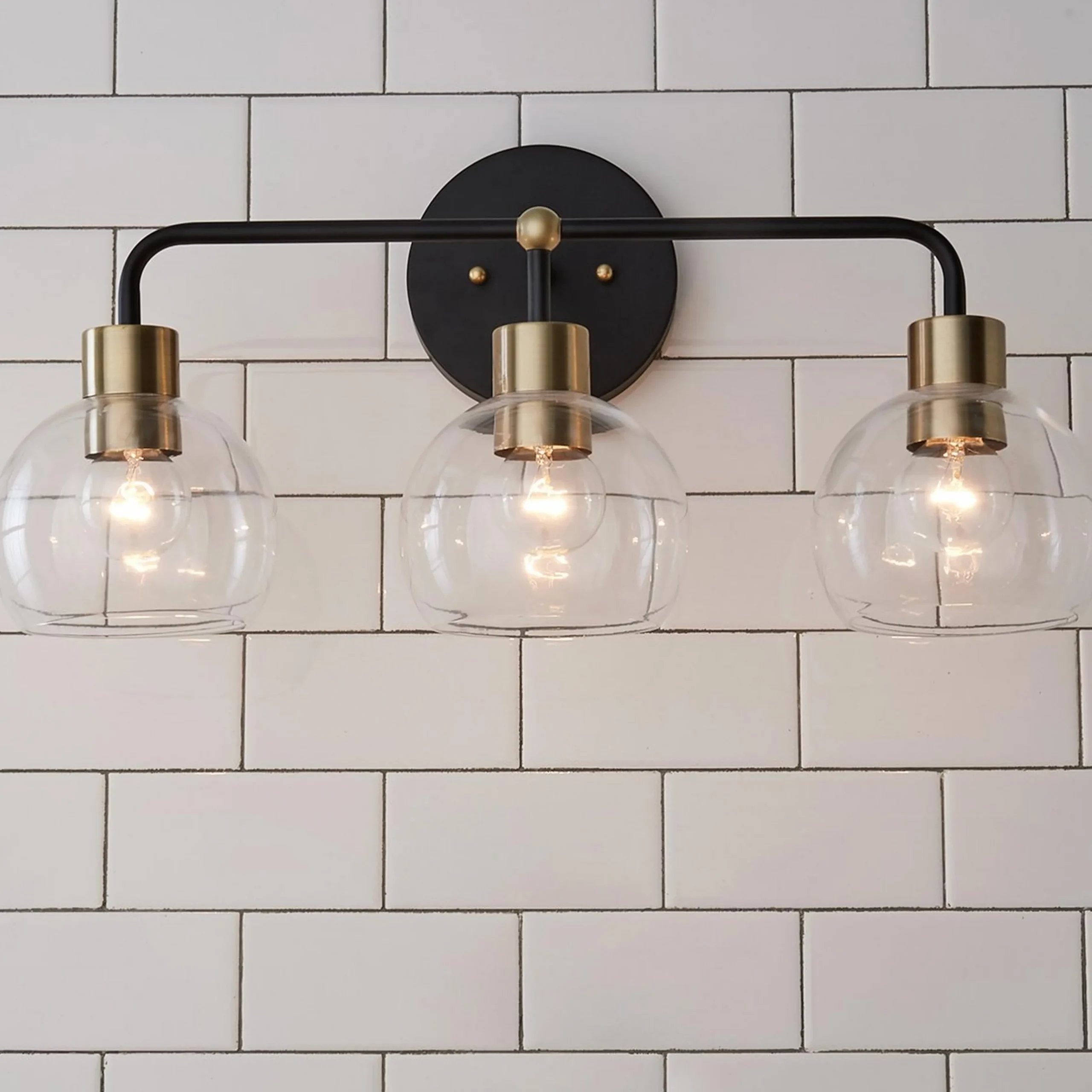 Young House Love Clear Glass Bubble Vanity Light - 3 Light