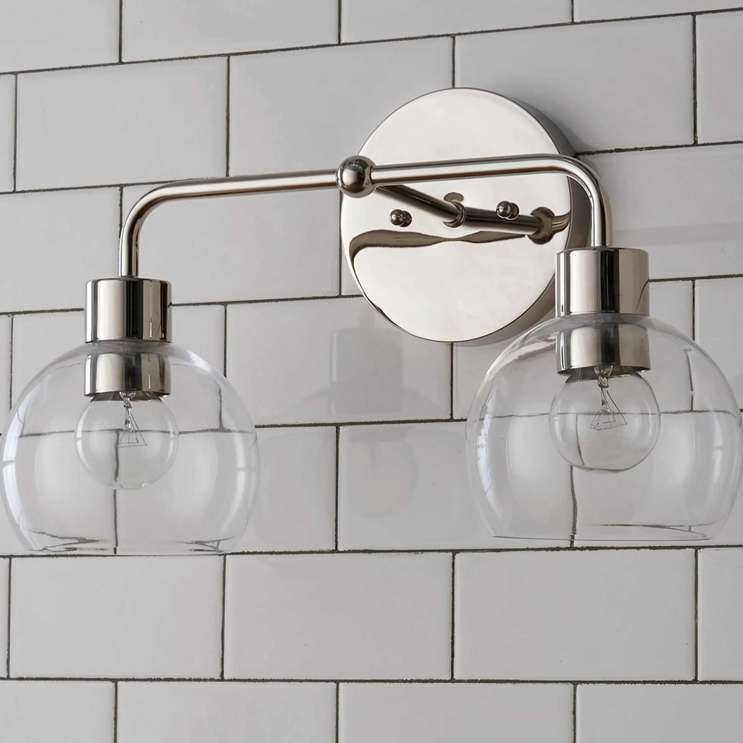 Young House Love Clear Glass Bubble Vanity Light - 2 Light